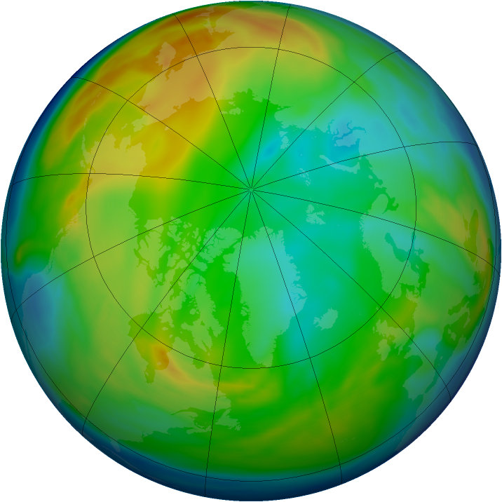 Arctic ozone map for 24 December 2005